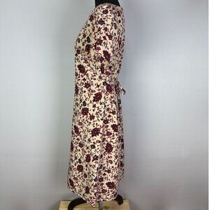 Villager Liz Claiborne‎ Company Women Size Medium Floral Print Midi Wrap Dress